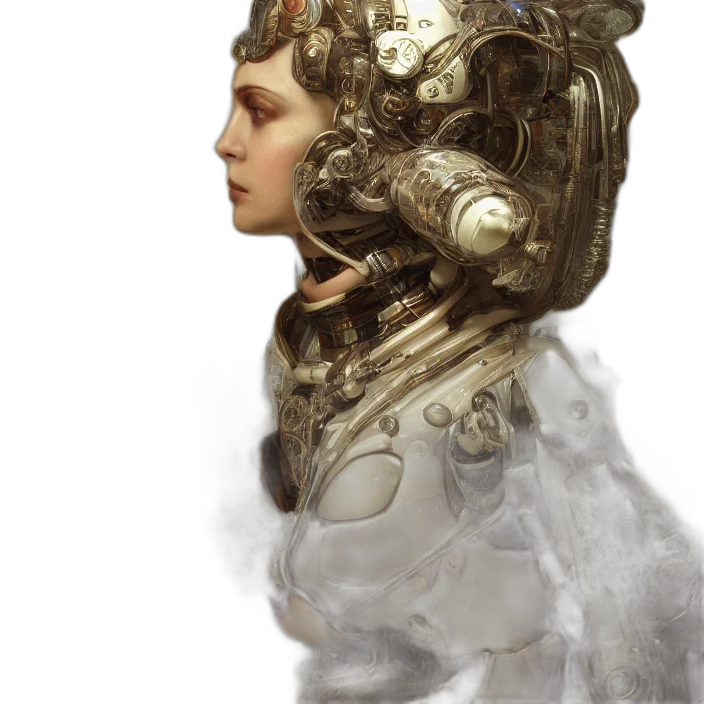 robot, face, mask, crown transparent PNG cut-out