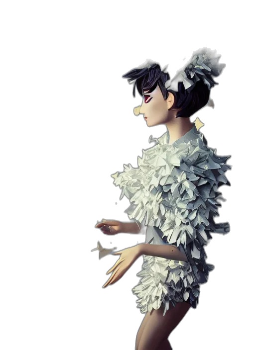 dress, staff, flower, jacket transparent PNG cut-out