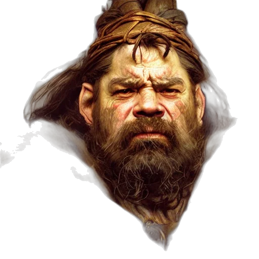 face, hair, crown, staff, fantasy art, concept art, photorealistic, oil painting transparent PNG cut-out