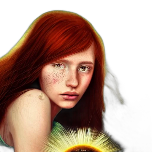 face, hair, photorealistic, fantasy art transparent PNG cut-out