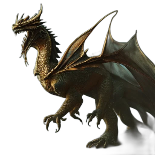 dragon, creature, animal, concept art, fantasy art, 3d render, photorealistic, realistic transparent PNG cut-out
