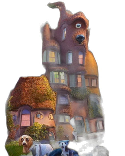 mask, building, dress, face, concept art, fantasy art, oil painting, 3d render transparent PNG cut-out