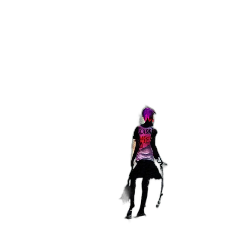 staff, creature, jacket, weapon transparent PNG cut-out