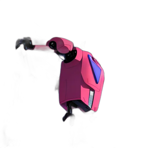 robot, weapon, staff, jacket, concept art, 3d render, vaporwave, anime transparent PNG cut-out
