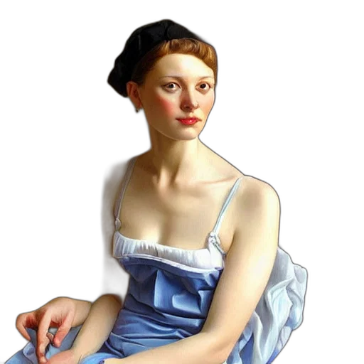 dress, hat, face, jewelry transparent PNG cut-out