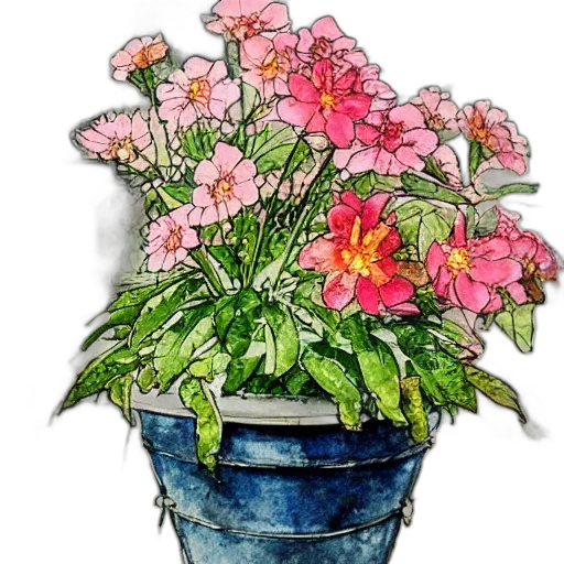 flower, crown, watercolor, photorealistic transparent PNG cut-out