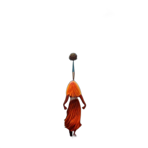 staff, hair, hat, animal, 3d render, concept art, outer space, closeup transparent PNG cut-out