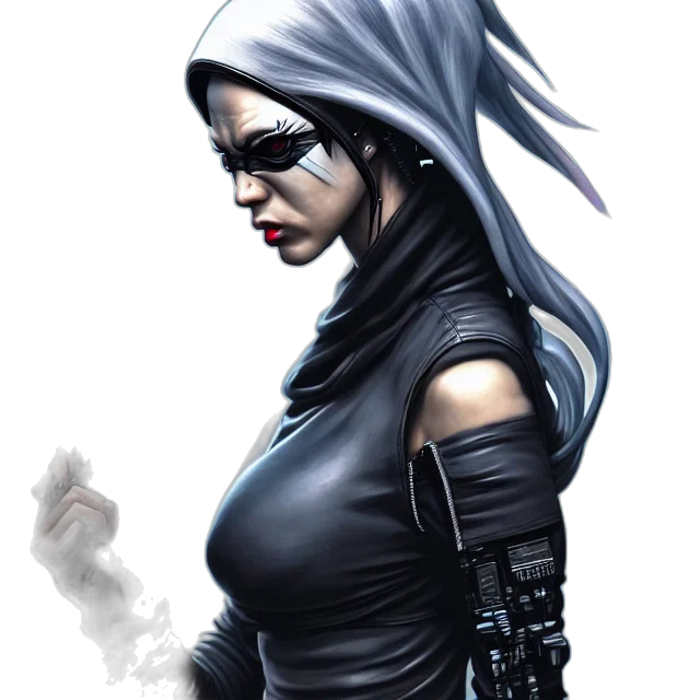 comic book art, concept art, fantasy art, cyberpunk transparent PNG cut-out