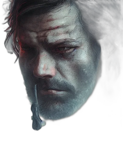 face, mask, concept art, photorealistic, cyberpunk, comic book art, fog, fire transparent PNG cut-out