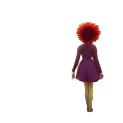 dress, flower, crown, hair transparent PNG cut-out