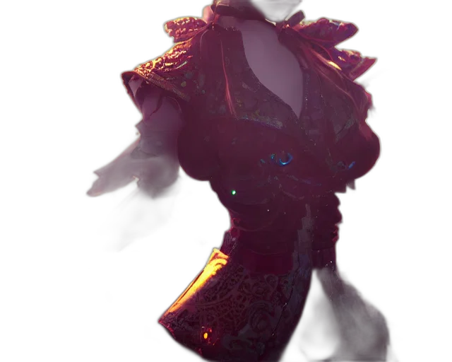 dress, crown, mask, jacket, concept art, 3d render, fantasy art, pixel art transparent PNG cut-out