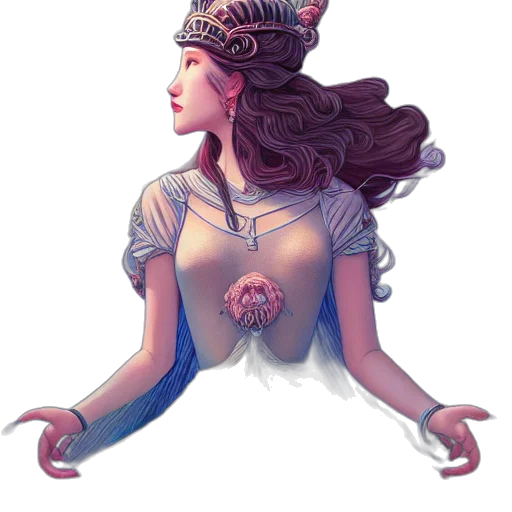 crown, dress, jewelry, fantasy art, concept art, pixel art, watercolor, pastel transparent PNG cut-out