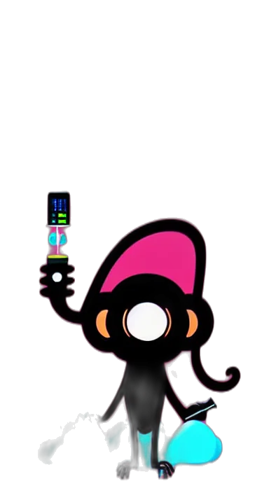 staff, weapon, robot, creature, concept art, vaporwave, cartoon, cyberpunk transparent PNG cut-out