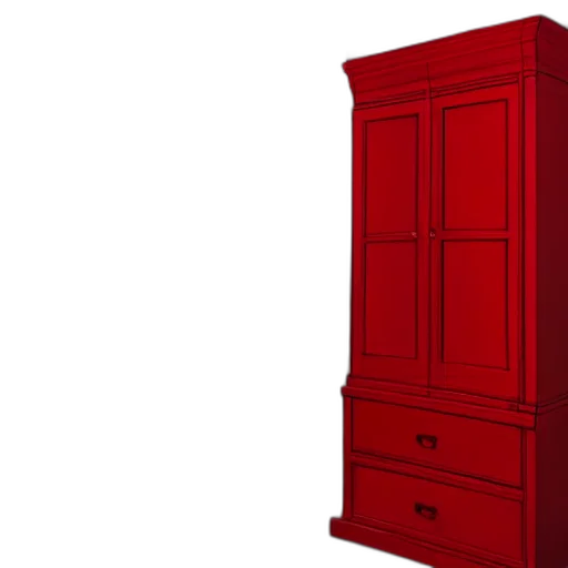 furniture, dress, 3d render, photorealistic, concept art, red, realistic, detailed transparent PNG cut-out