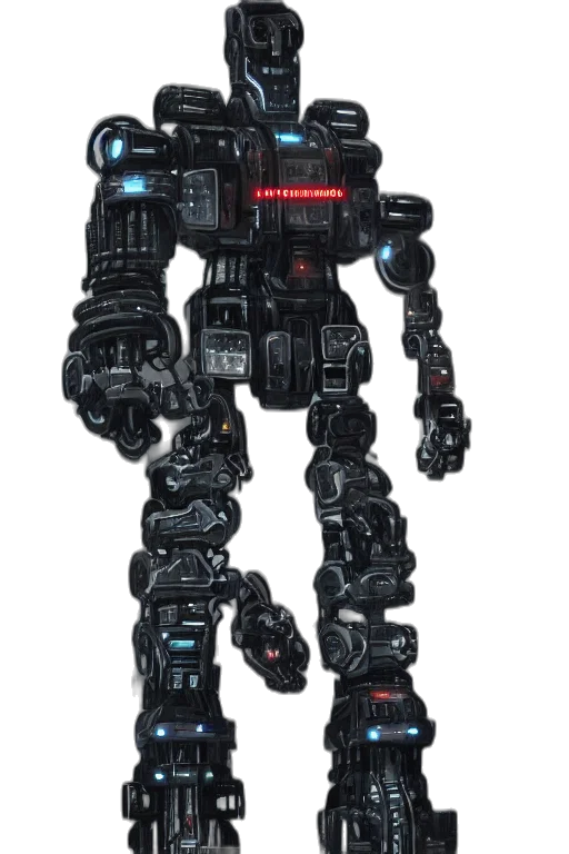 robot, weapon, staff, jacket transparent PNG cut-out