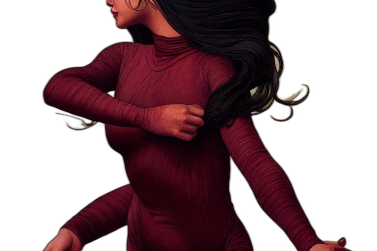 hair, dress, creature, comic book art transparent PNG cut-out