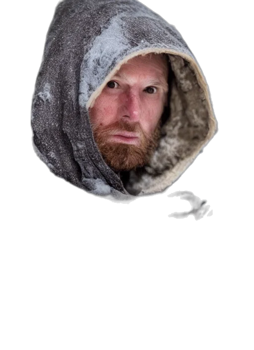 jacket, face, mask, staff transparent PNG cut-out