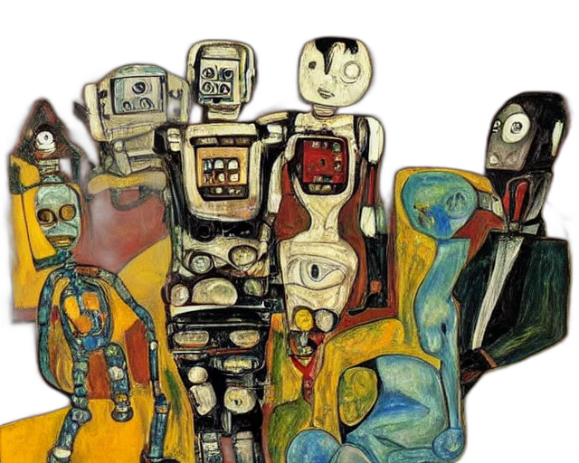 robot, mask, concept art, painting transparent PNG cut-out