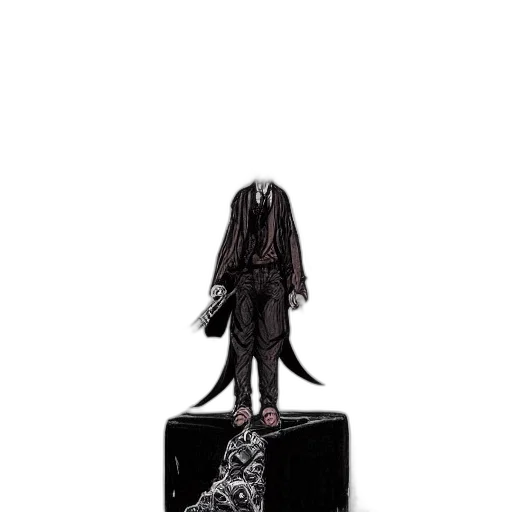 jacket, mask, creature, staff transparent PNG cut-out