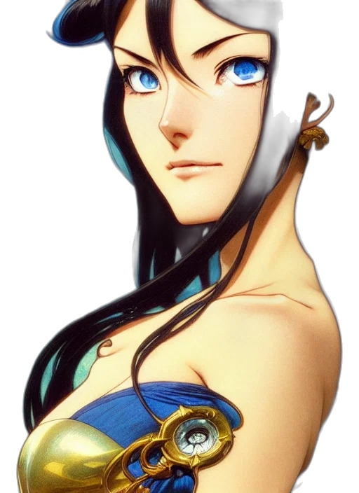 face, dress, jewelry, concept art transparent PNG cut-out