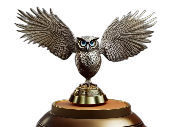 photorealistic, 3d render, trophy, flying transparent PNG cut-out