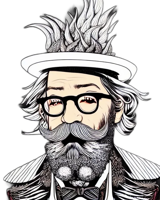 hair, hat, face, mask, cartoon, comic book art, concept art, anime transparent PNG cut-out