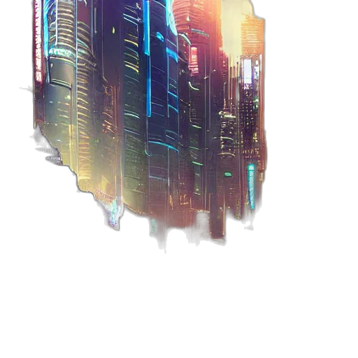 robot, building, jacket, weapon, cyberpunk, concept art, pixel art, 3d render transparent PNG cut-out