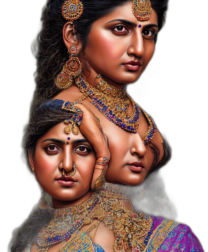 jewelry, face, crown, photorealistic, oil painting, pencil sketch, fantasy art, golden transparent PNG cut-out