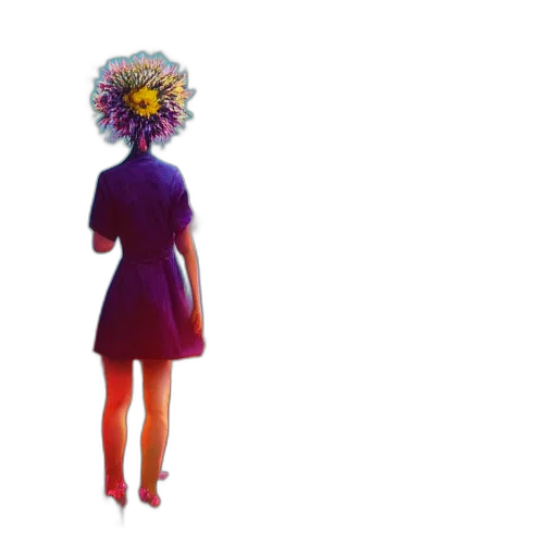 dress, flower, crown, hair transparent PNG cut-out