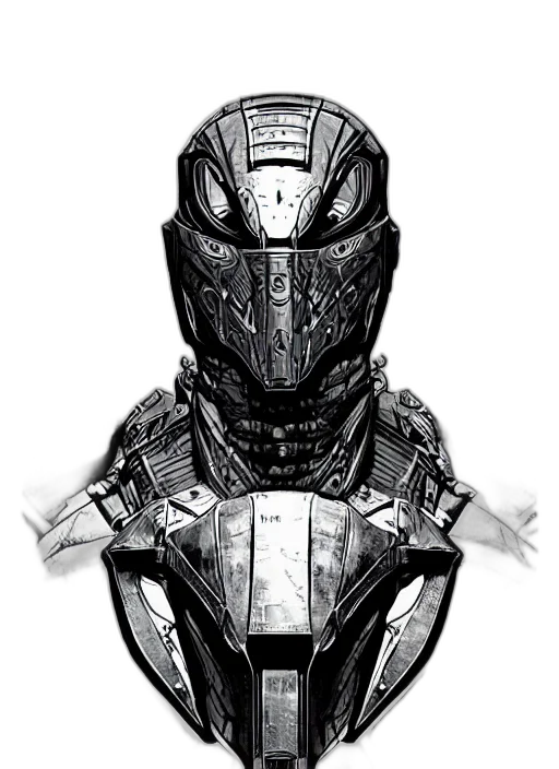 robot, mask, face, weapon transparent PNG cut-out