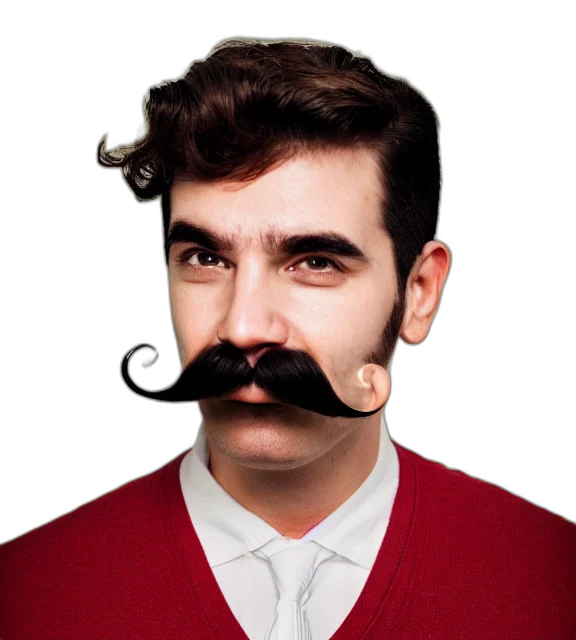 face, staff, hat, hair, photorealistic, cartoon, concept art, photo transparent PNG cut-out