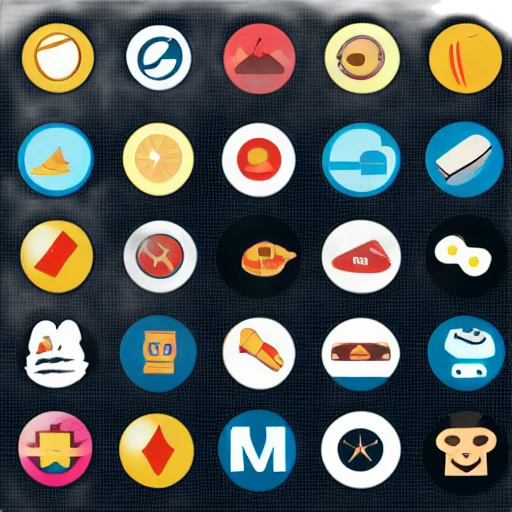 food, colorful, neon, web, icons, sampler transparent PNG cut-out