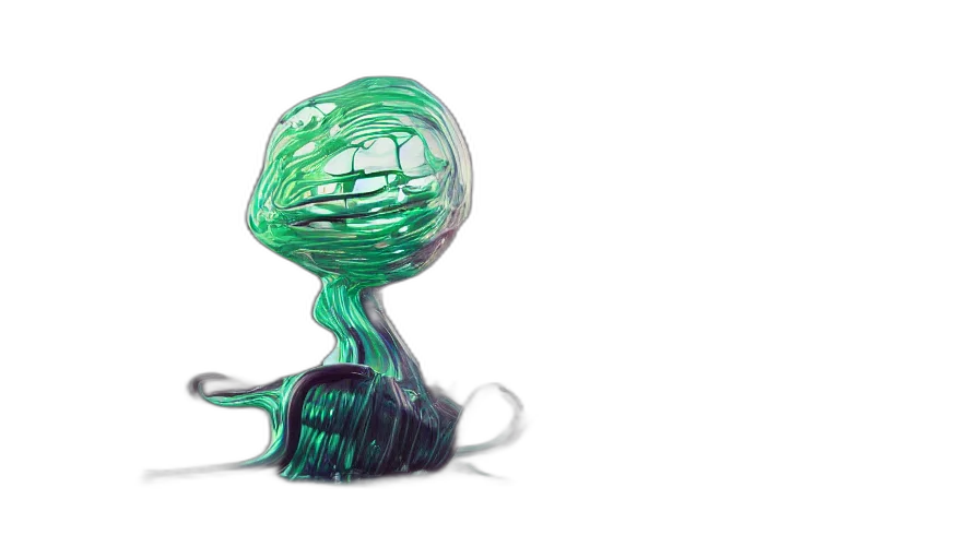 hair, hat, mask, crown, 3d render, outer space, green, slime transparent PNG cut-out