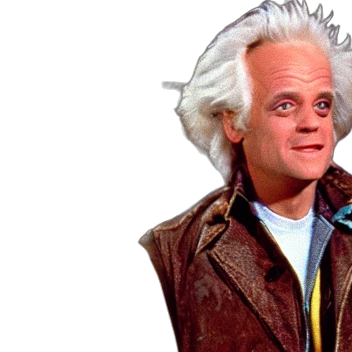 jacket, hair, face, creature, outer space, doctor, emmett, brown transparent PNG cut-out