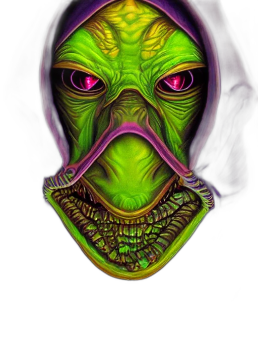 mask, face, creature, photorealistic transparent PNG cut-out