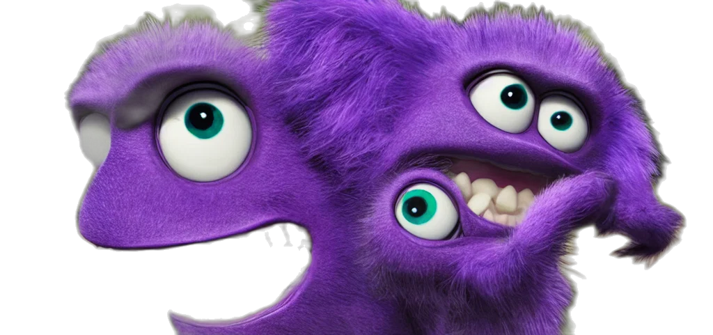 creature, mask, animal, face, 3d render, concept art, purple, monster transparent PNG cut-out
