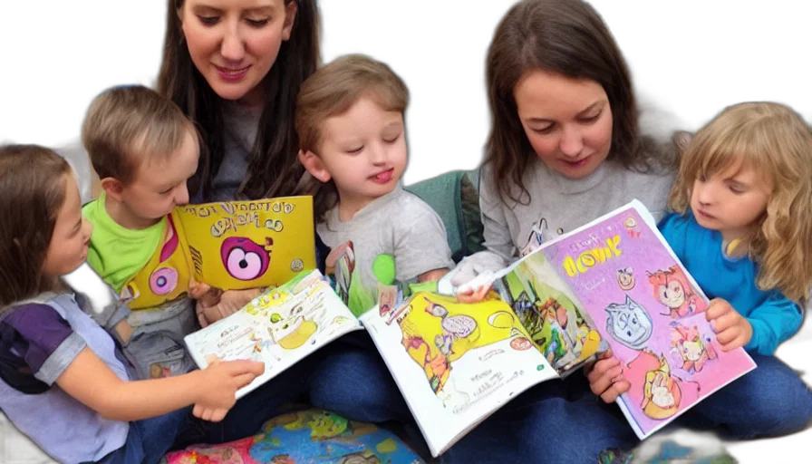 kindergarten, teacher, reading, megg, mogg, owl, book, children transparent PNG cut-out