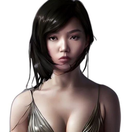 face, dress, photorealistic, fantasy art transparent PNG cut-out