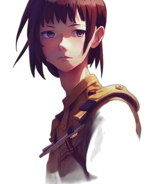 face, staff, robot, weapon, anime, fantasy art, concept art, photorealistic transparent PNG cut-out
