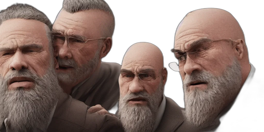 face, staff, concept art, 3d render transparent PNG cut-out