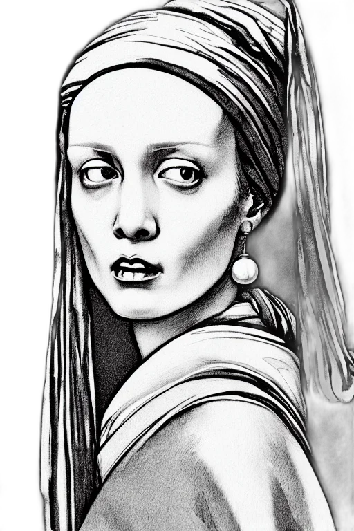 face, pencil sketch, comic book art, photorealistic transparent PNG cut-out