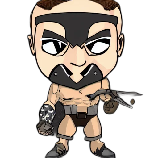 cartoon, comic book art, concept art, fantasy art, chibi, bane transparent PNG cut-out