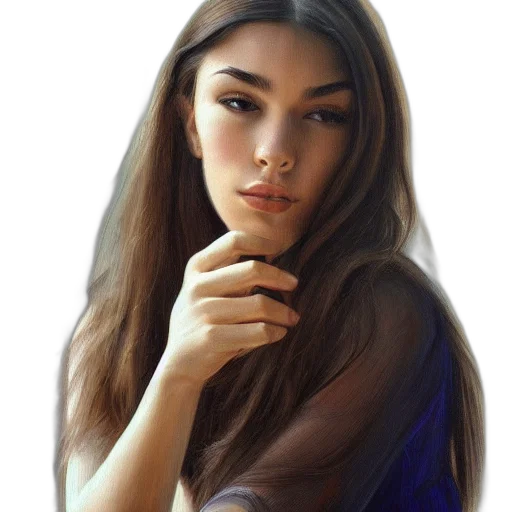 face, dress, hair, jewelry transparent PNG cut-out