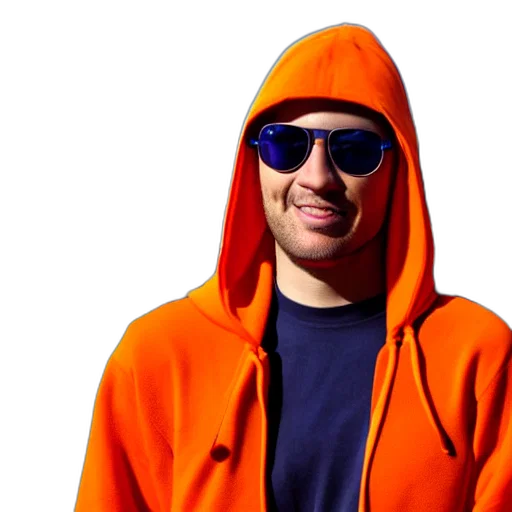 jacket, staff, face, 3d render transparent PNG cut-out