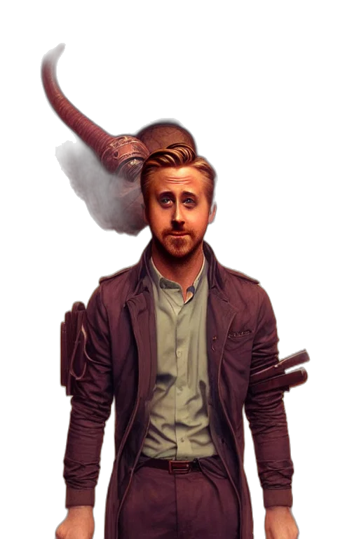 staff, jacket, dragon, animal, concept art, fantasy art, photorealistic, comic book art transparent PNG cut-out