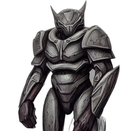 robot, concept art, fantasy art, comic book art, 3d render, monochrome, sangheili, realistic transparent PNG cut-out