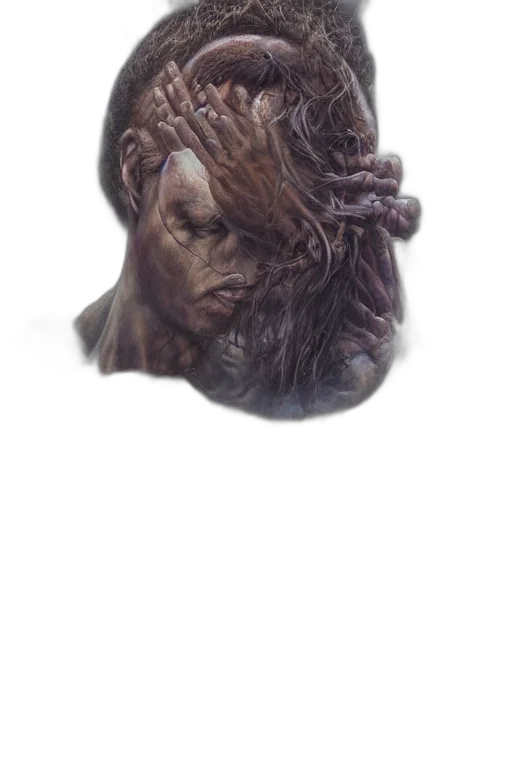 mask, hair, face, creature transparent PNG cut-out
