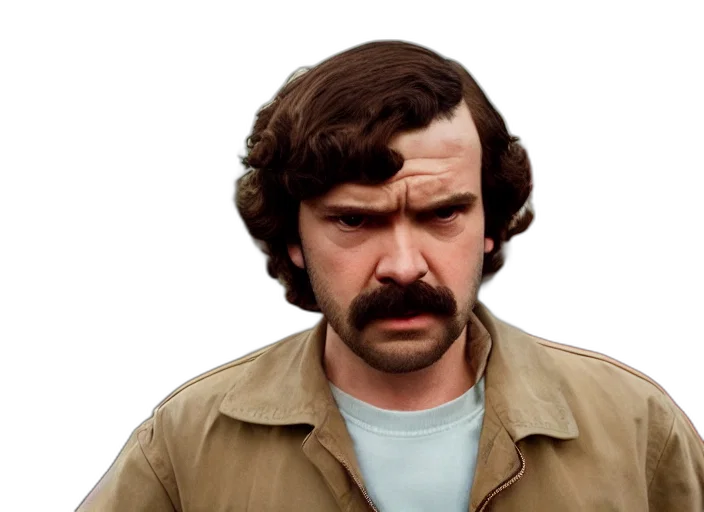 jacket, face, staff, hair, photorealistic, film, still, jim transparent PNG cut-out