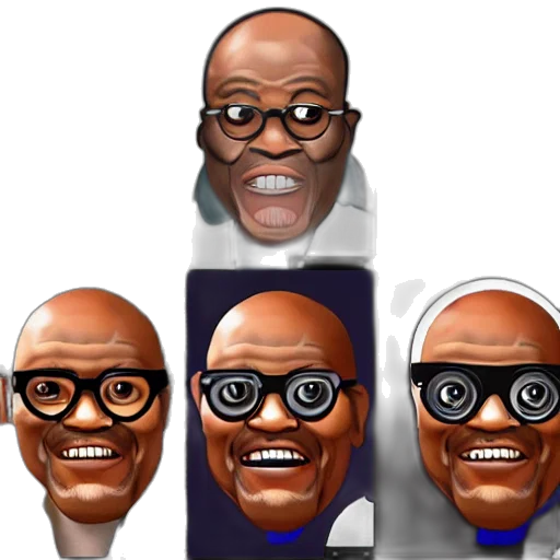 face, concept art, cartoon, comic book art, pixel art, samuel, jackson, emoji transparent PNG cut-out