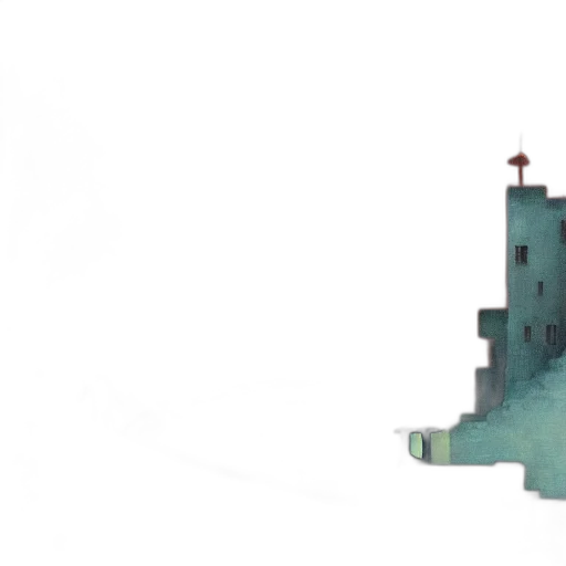 crown, sword, building, weapon, pixel art, concept art, 3d render, watercolor transparent PNG cut-out